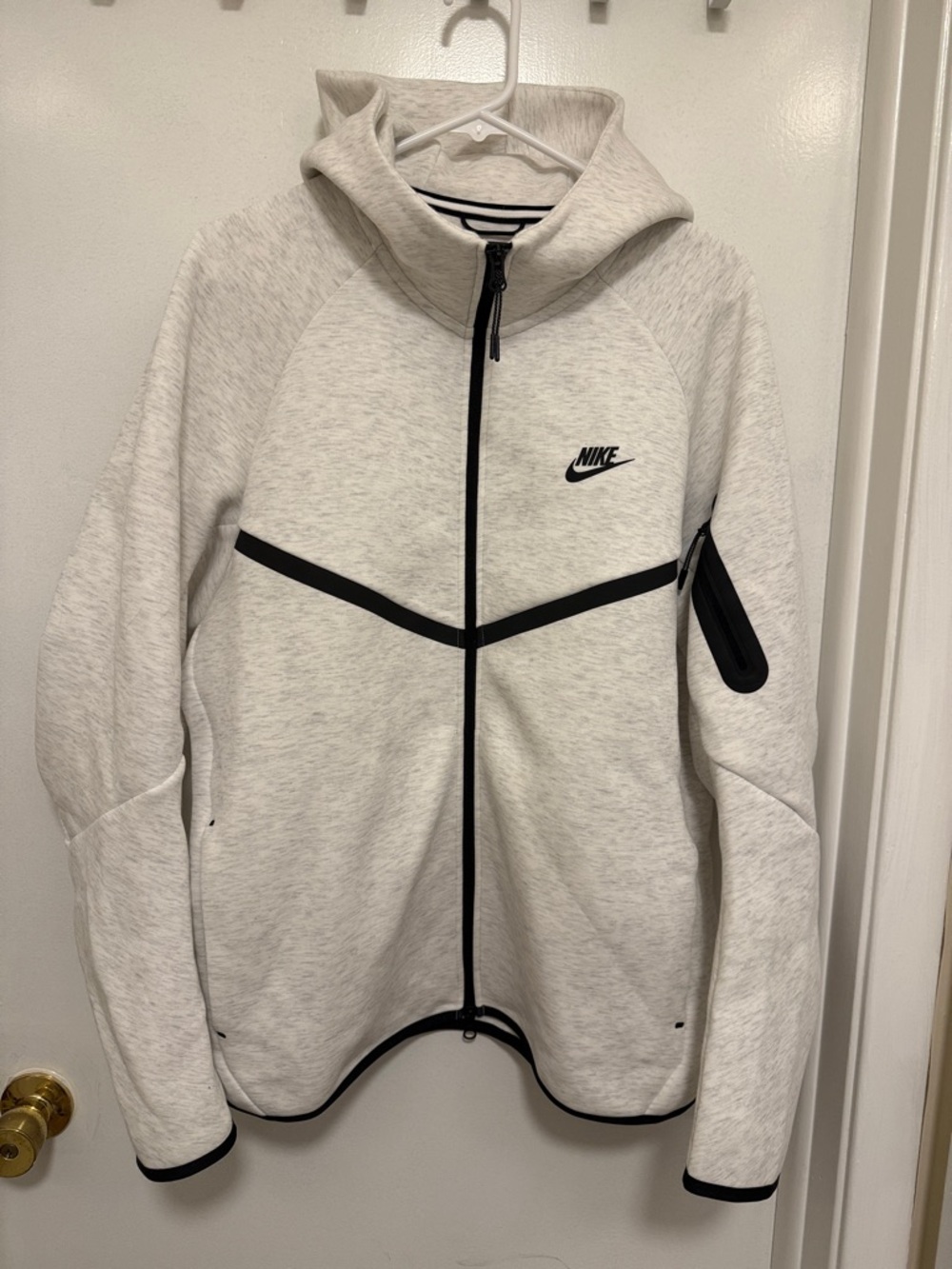 Nike Tech Fleece Heather Birch Gray Full-Zip Hoodie Sz L